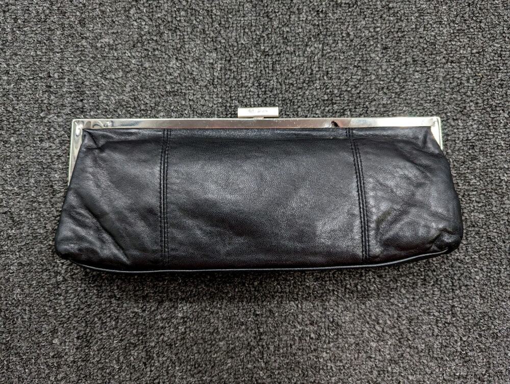 Marlo Black Leather Purse Shoulder Bag Clutch No Strap